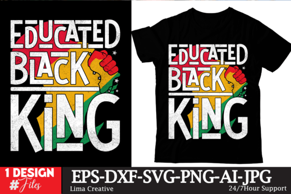 Educated Black King T-Shirt Design: A Modern Asset