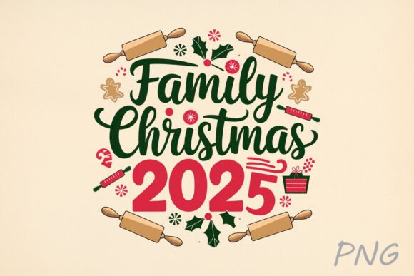Family Christmas 2025 Sublimation Design: Festive Assets