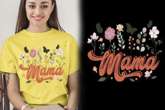 Mama Retro Floral PNG T-shirt Design: A Vintage Asset for Modern Projects