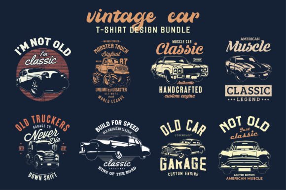 Revive Retro Aesthetics with a Vintage Car T-Shirt Design Bundle