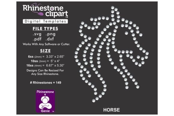 Rhinestone Template Design HORSE: Digital Art for Apparel